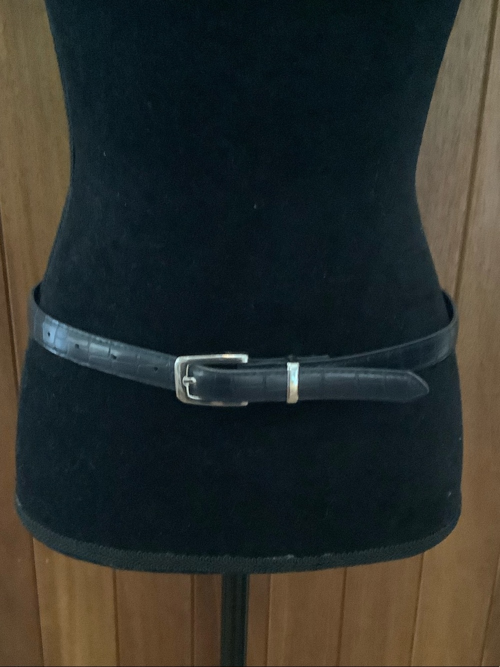 Classic Dark Navy Women's Belt with Silver Buckle